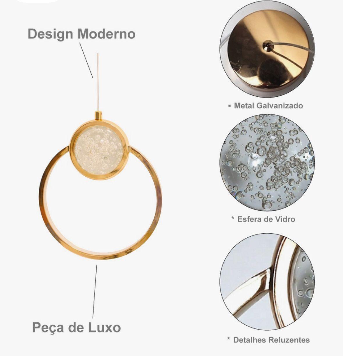 Pendente Dourado Vazado