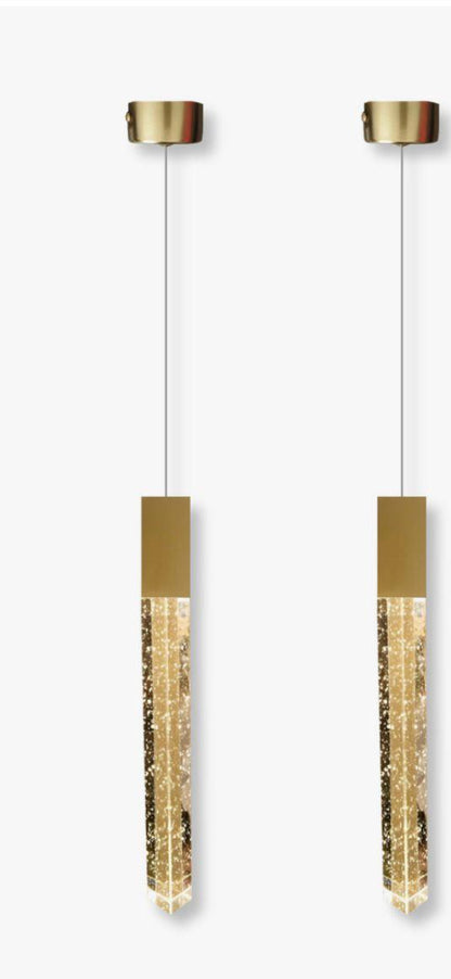 Conjutno de Pendente dourado de led