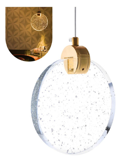 Pendente Cristal Dourado Lua Cheia